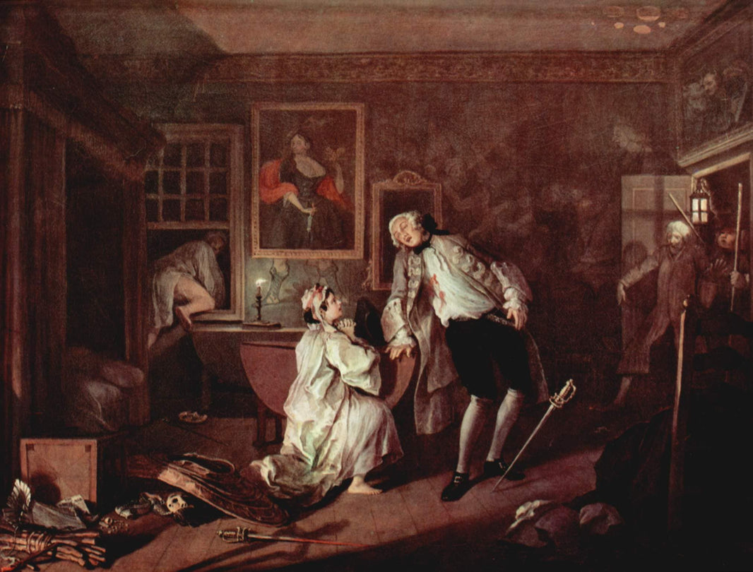 The murder of the count by William Hogarth — hand-painted portrait oil painting reproduction on canvas