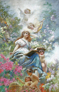 The Muse of Poesie by Konstantin Makovsky — hand-painted cultural oil painting reproduction on canvas