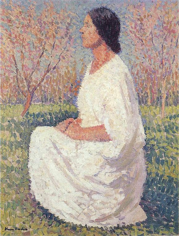 The Muse by Henri Martin — hand-painted botanical oil painting reproduction on canvas