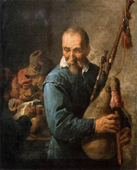 The Musette Player by David Teniers the Younger — hand-painted portrait oil painting reproduction on canvas