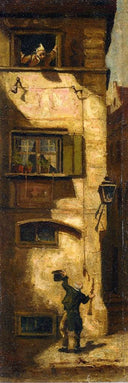 The Musical Beggar by Carl Spitzweg, tree oil painting wall art, Biedermeier