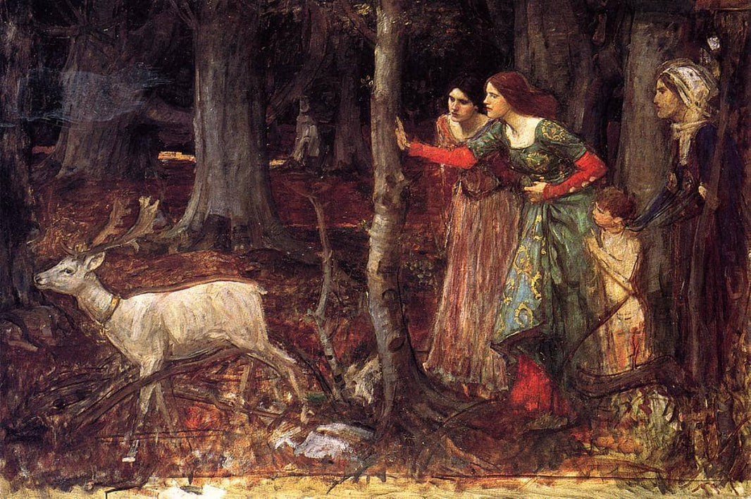 The Mystic Wood by John William Waterhouse — hand-painted animal oil painting reproduction on canvas