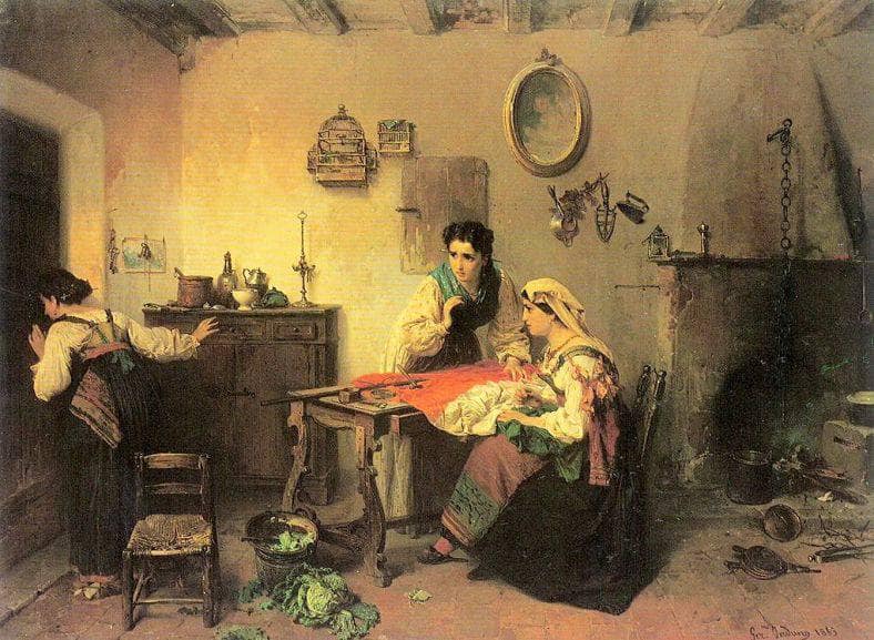 The national flag by Gerolamo Induno — hand-painted still oil painting reproduction on canvas