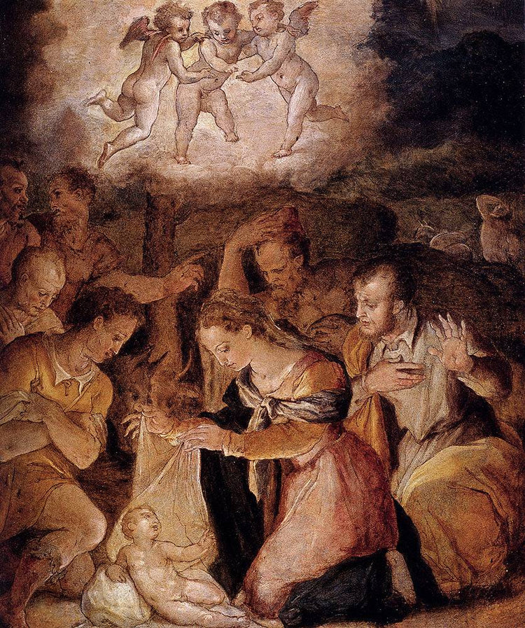 The Nativity With The Adoration Of The Shepherds - Giorgio Vasari