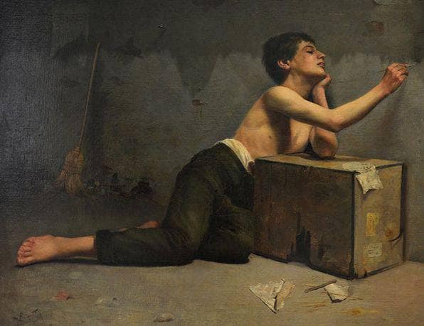 The natural vocation by Carlos Baca-Flor — hand-painted portrait oil painting reproduction on canvas