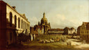 The Neuer Marktplatz in Dresden by Bernardo Bellotto — hand-painted architectural oil painting reproduction on canvas
