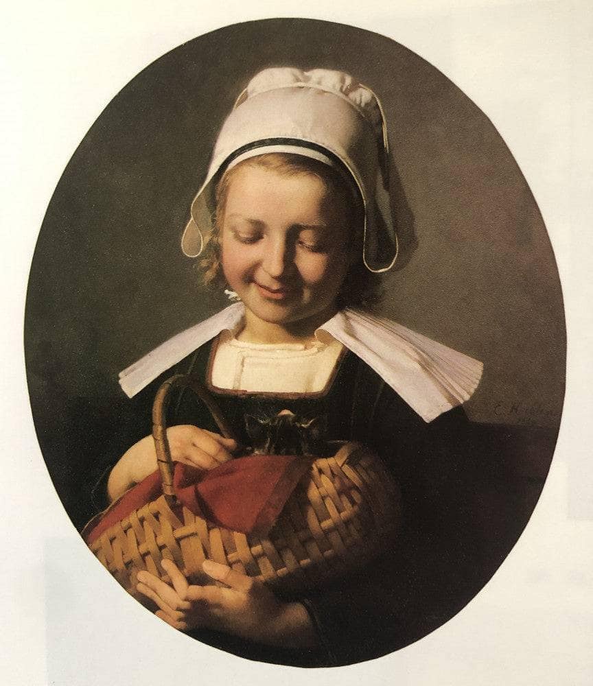 The New Arrival by Émile Auguste Hublin — hand-painted portrait oil painting reproduction on canvas