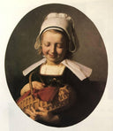 The New Arrival by Émile Auguste Hublin — female oil painting wall art, Realism