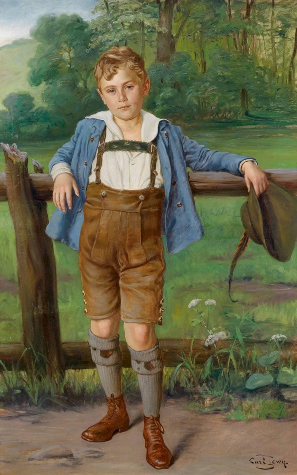 The new leather trousers by Carl Zewy — hand-painted portrait oil painting reproduction on canvas