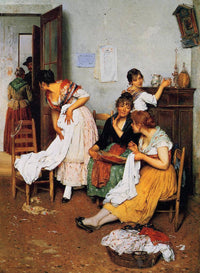 The New Suitor by Eugene de Blaas — hand-painted portrait oil painting reproduction on canvas