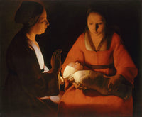 The Newborn by Georges de la Tour — hand-painted portrait oil painting reproduction on canvas
