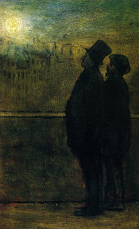 The Nocturnal Travellers by Honore Daumier — hand-painted abstract oil painting reproduction on canvas