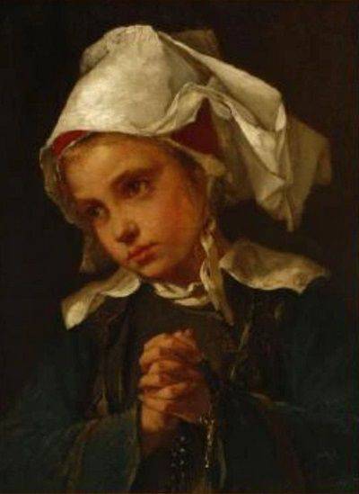 The Novice by Alexandre Antigna — hand-painted portrait oil painting reproduction on canvas