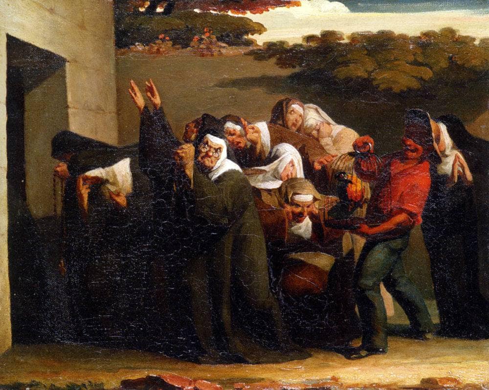 The Nun's Parrot by Jean-Francois Millet — hand-painted portrait oil painting reproduction on canvas