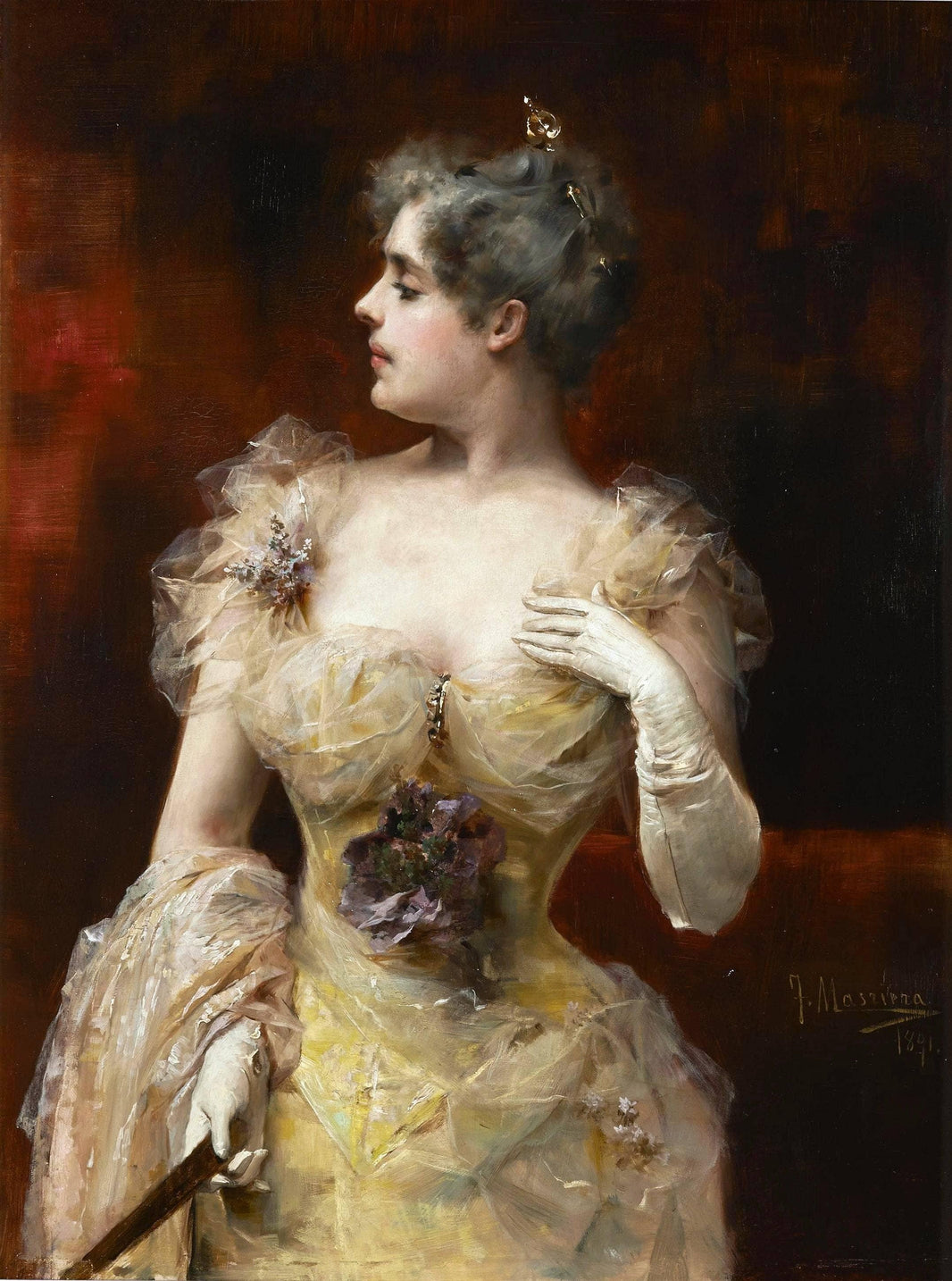 The offended one by Francesc Masriera — hand-painted portrait oil painting reproduction on canvas