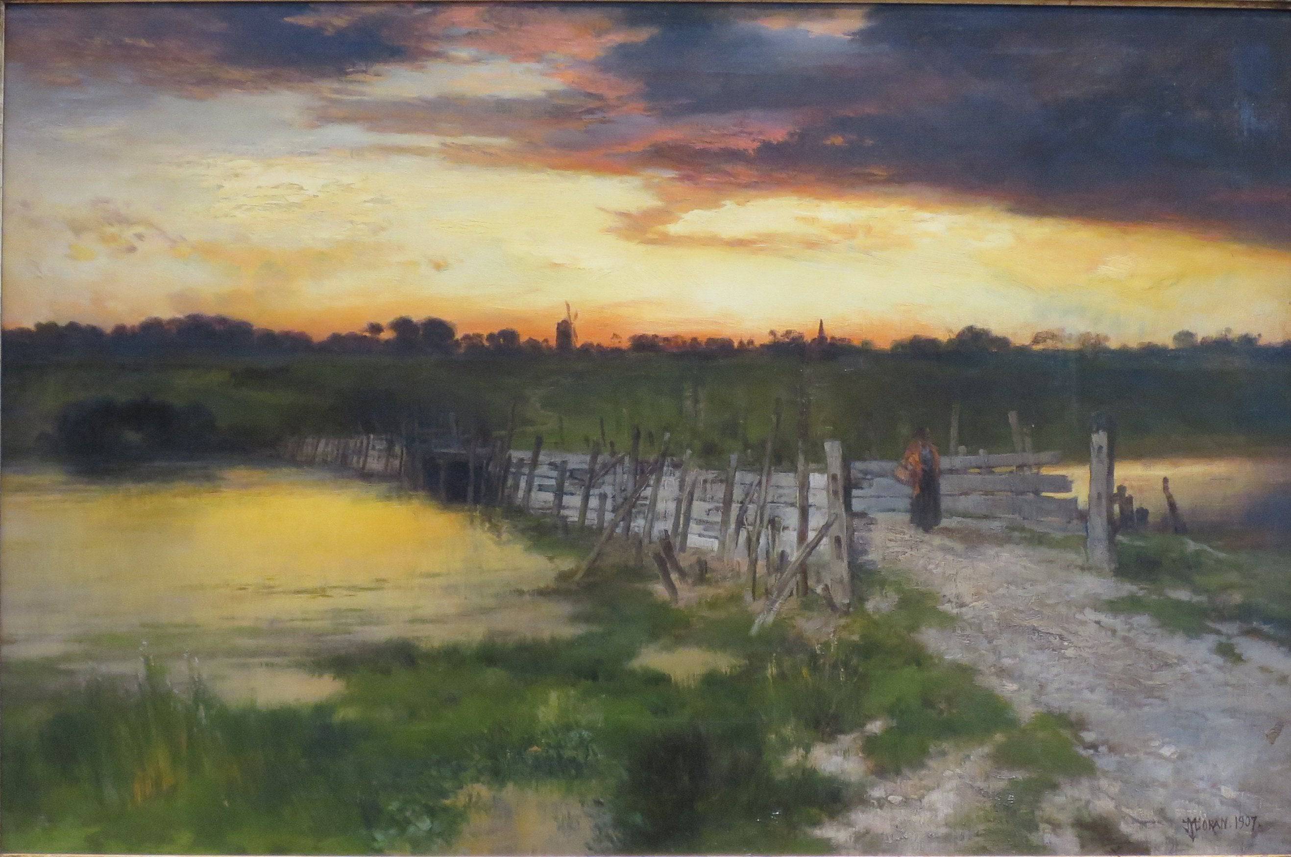 The Old Bridge over Hook Pond, East Hampton, Long Island, New York - Thomas Moran