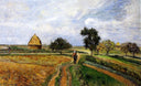 The Old Ennery Road in Pontoise by Camille Pissarro — rural oil painting wall art, Impressionism