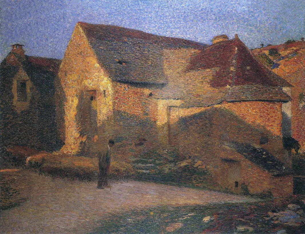 The Old House in the Last Rays by Henri Martin — hand-painted architectural oil painting reproduction on canvas