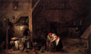 The Old Man and the Maid by David Teniers the Younger — hand-painted landscape oil painting reproduction on canvas