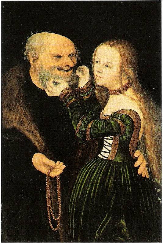 The old man in love - Lucas Cranach the Elder