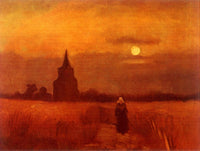The Old Tower in the Fields by Vincent van Gogh — hand-painted landscape oil painting reproduction on canvas