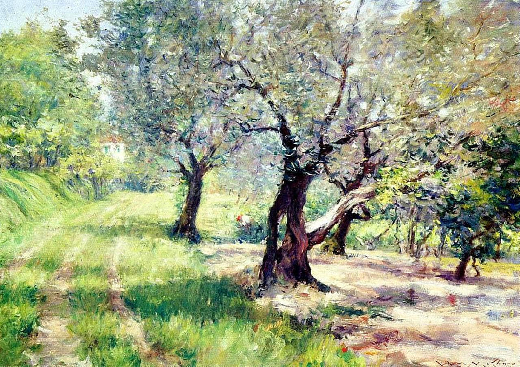 The Olive Grove by William Merritt Chase — hand-painted botanical oil painting reproduction on canvas