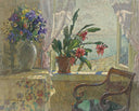 The Open Window by Konstantin Gorbatov — flower oil painting wall art, Post Impressionism
