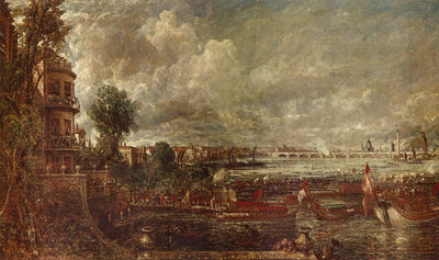 The Opening of Waterloo Bridge seen from Whitehall Stairs by John Constable — oil painting reproduction