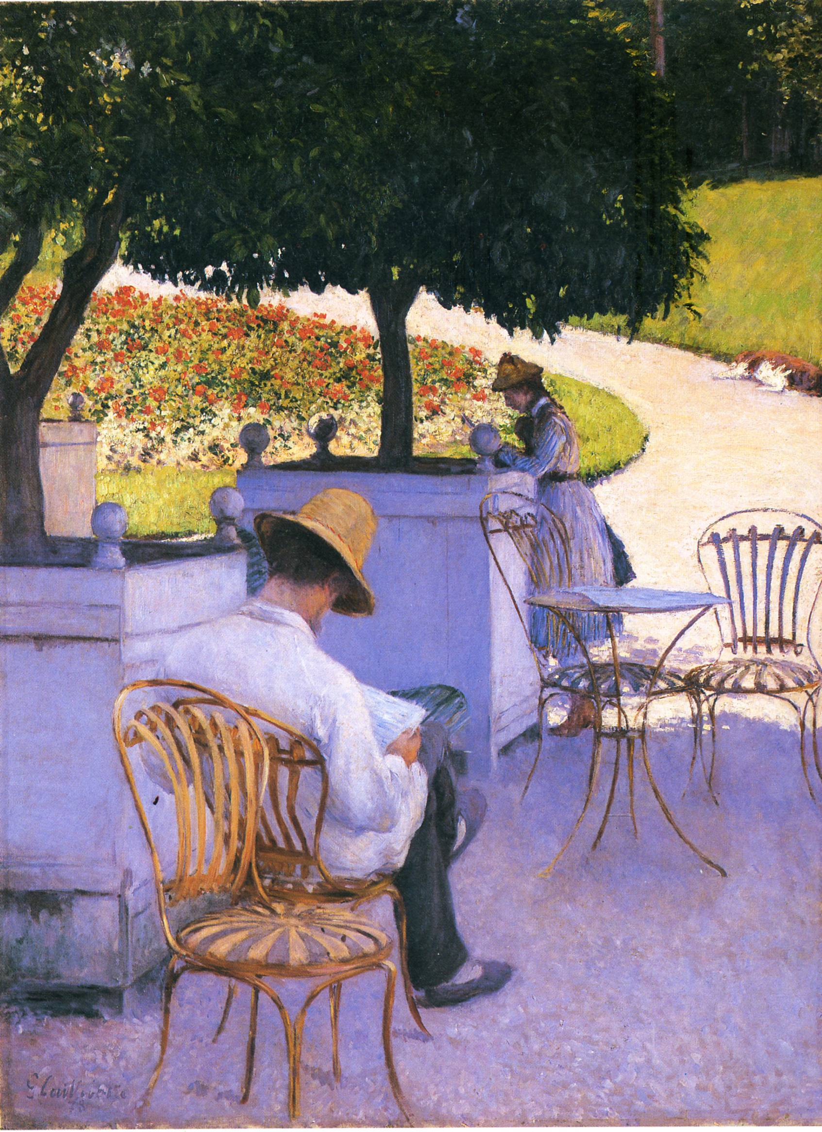 The Orange Trees or The Artist's Brother in His Garden - Gustave Caillebotte