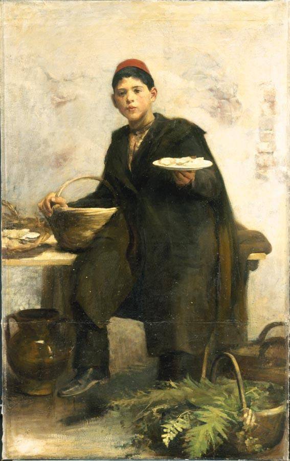 The oyster seller - Cesare Tallone