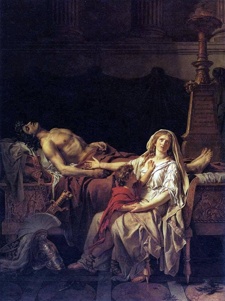 The Pain of Andromache by Jacques-Louis David — hand-painted cultural oil painting reproduction on canvas