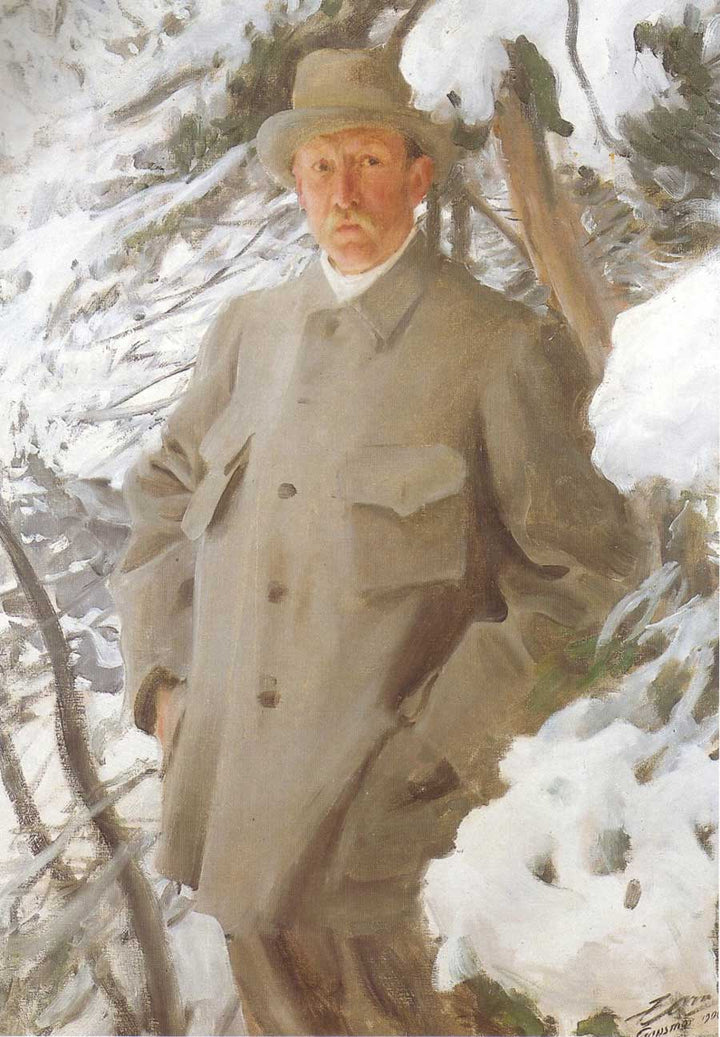 The Painter Bruno Liljefors by Anders Zorn — hand-painted portrait oil painting reproduction on canvas