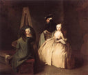 The Painter in his Studio by Pietro Longhi — group oil painting wall art, Rococo