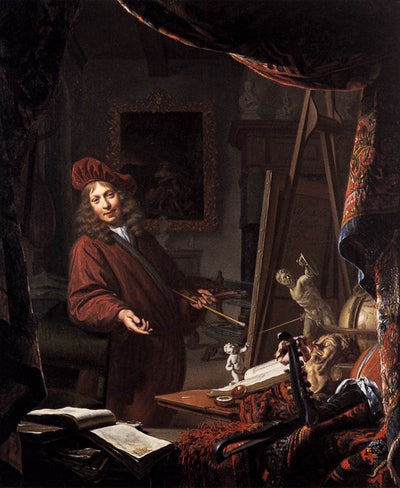 The Painter's Studio by Michiel van Musscher — oil painting reproduction