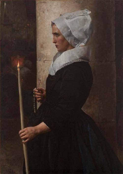 The pardon by Jules Breton — hand-painted portrait oil painting reproduction on canvas