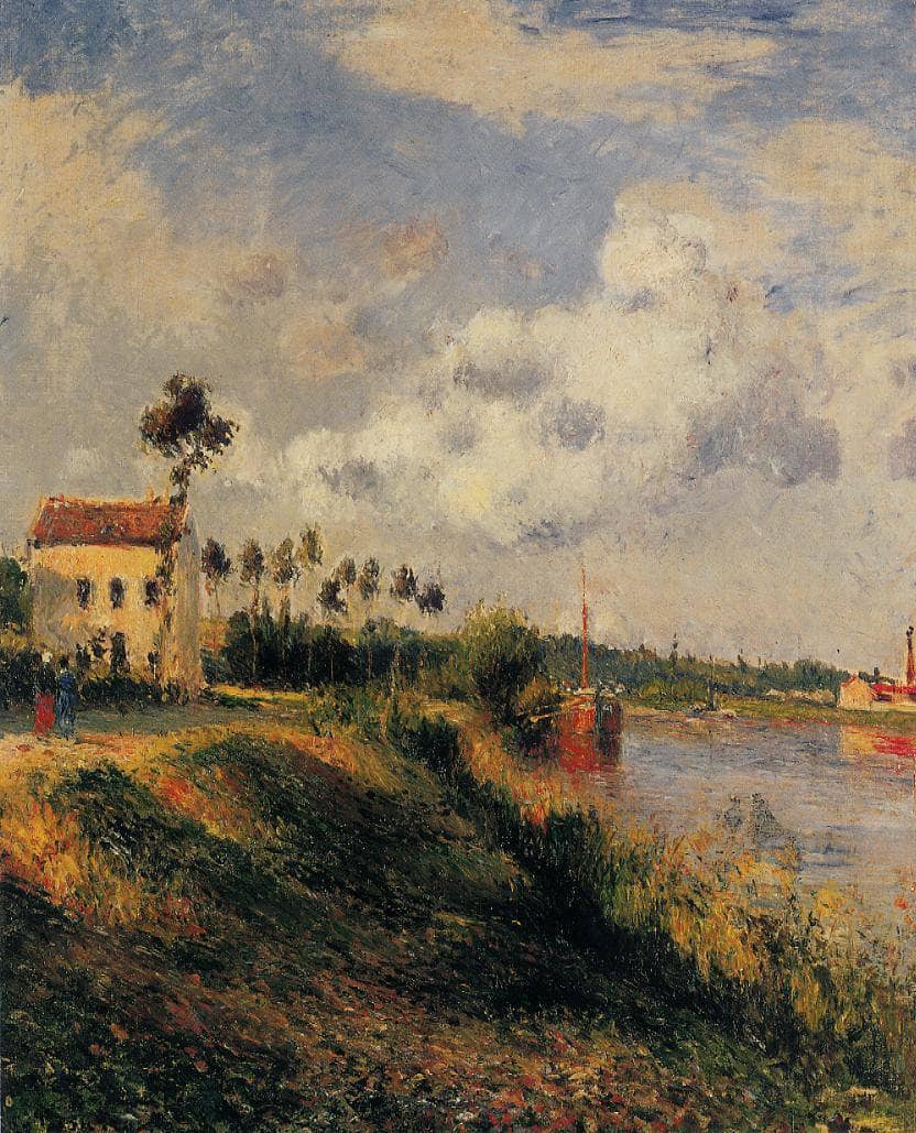 The Path from Halage, Pontoise by Camille Pissarro — hand-painted landscape oil painting reproduction on canvas