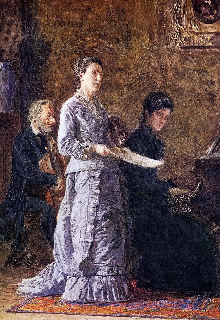 The Pathetic Song by Thomas Eakins — hand-painted portrait oil painting reproduction on canvas