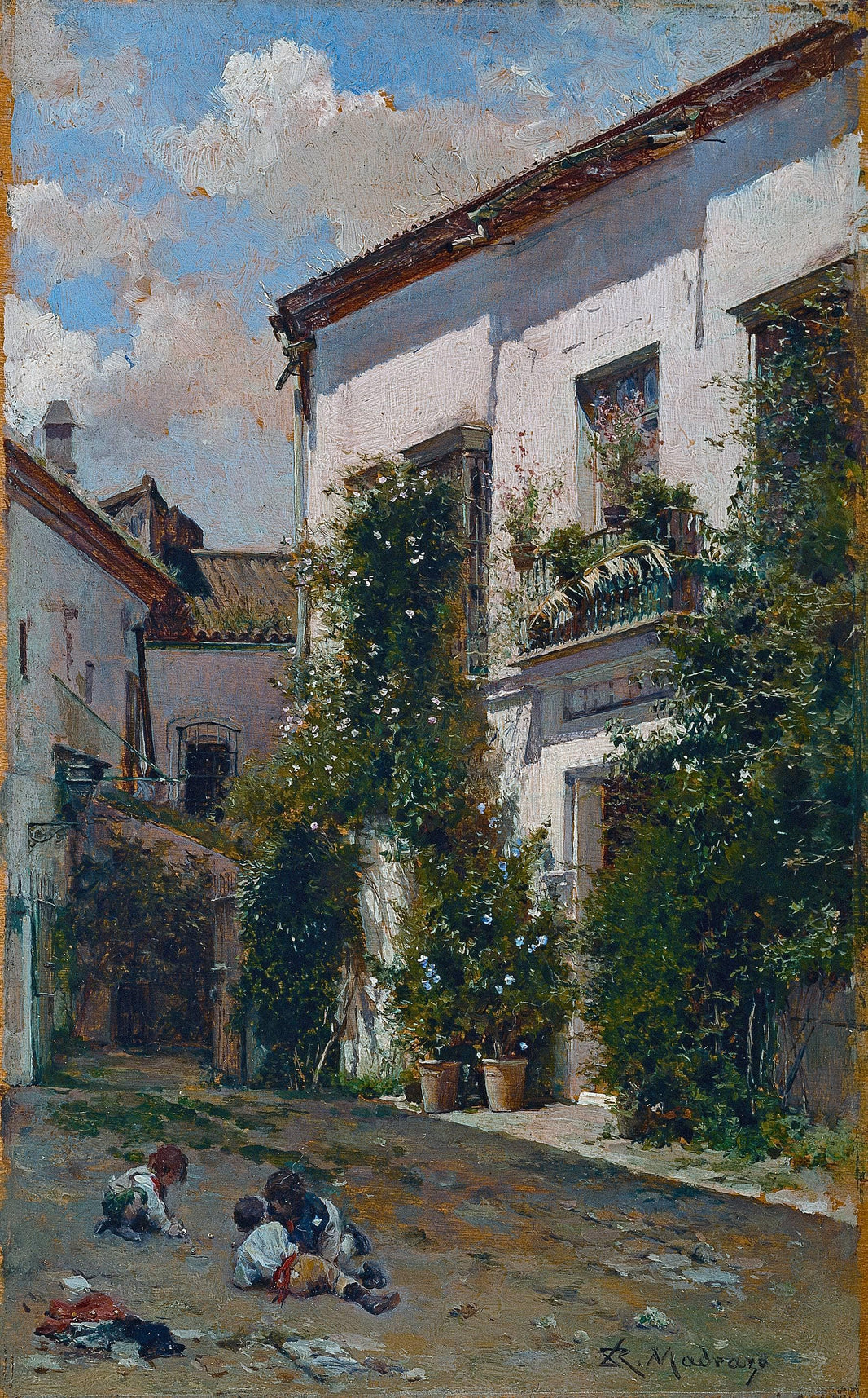 The Patio De San Miguel In The Cathedral Of Seville by Raimundo de Madrazo — hand-painted architectural oil painting reproduction on canvas