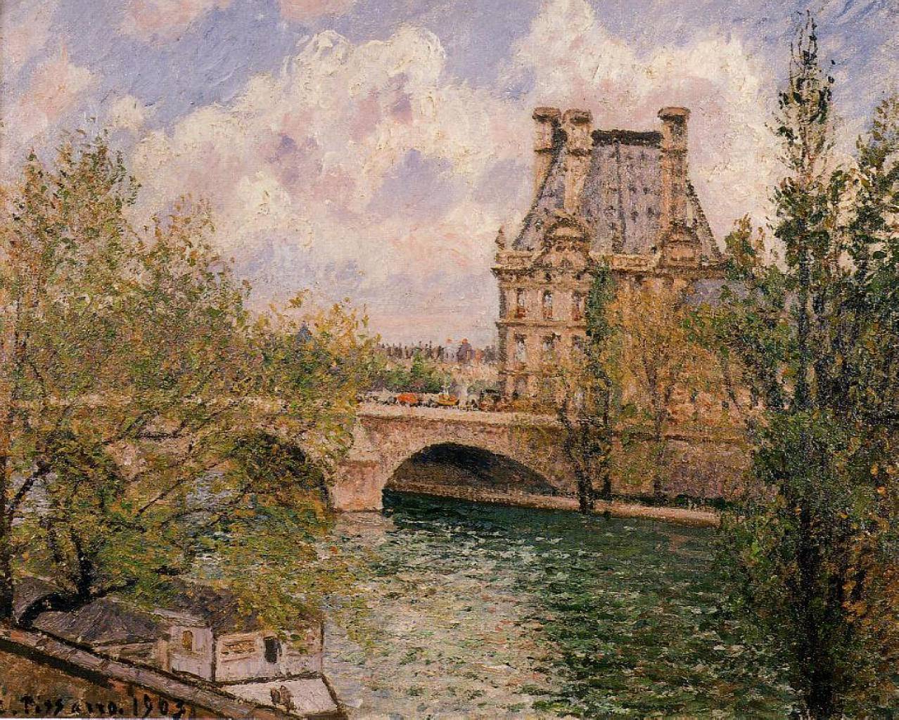 The Pavillion de Flore and the Pont Royal - Camille Pissarro