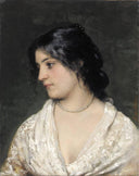The Pearl Necklace by Eugene de Blaas — hand-painted portrait oil painting reproduction on canvas