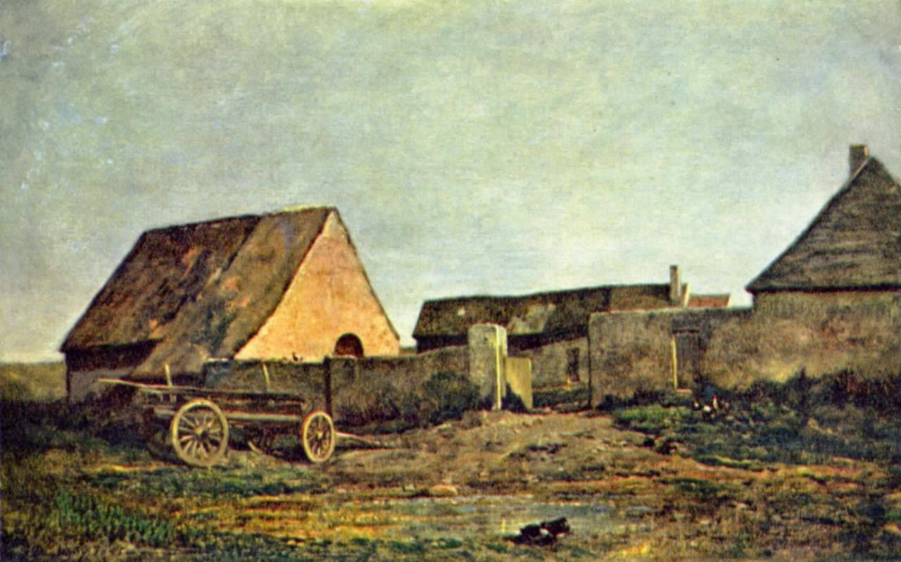 The peasant yard - Charles-Francois Daubigny