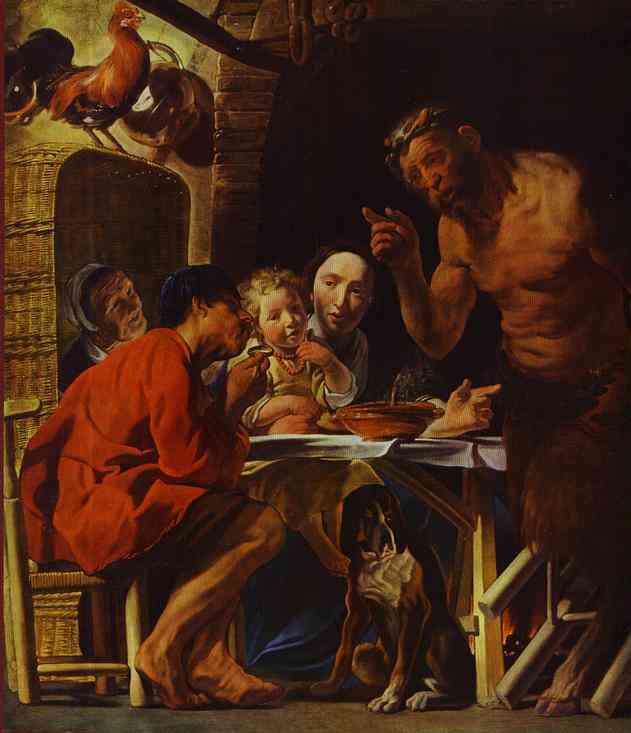The Peasants and the Satyr by Jacob Jordaens — hand-painted portrait oil painting reproduction on canvas