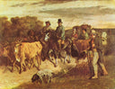 The Peasants of Flagey Returning from the Fair by Gustave Courbet — rural oil painting wall art, Realism