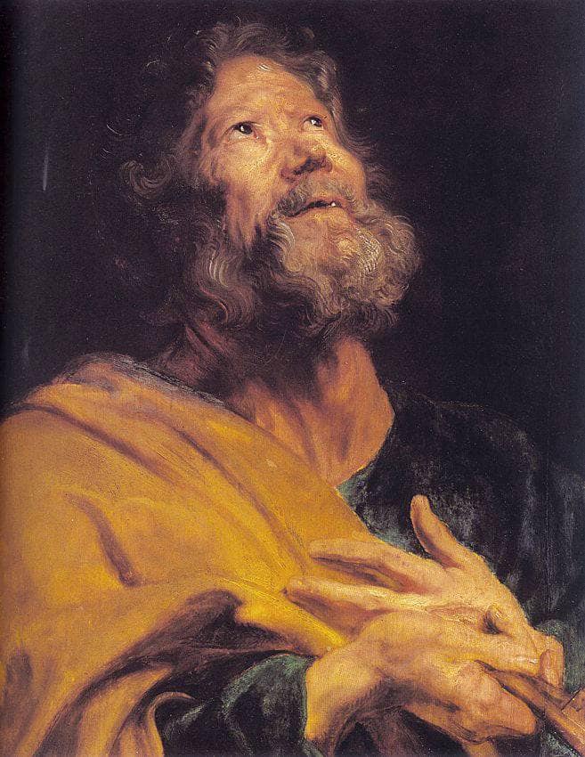 The Penitent Apostle Peter by Anthony van Dyck — hand-painted portrait oil painting reproduction on canvas