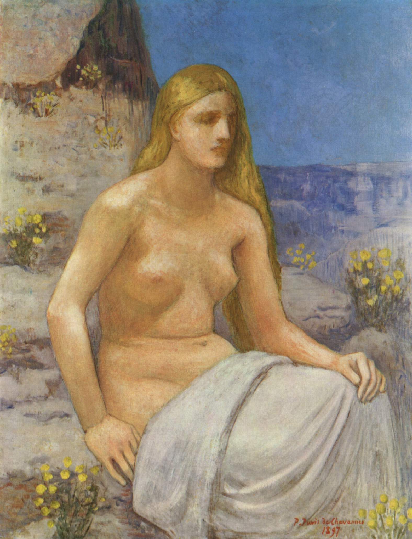 The Penitent Magdalen - Pierre Puvis de Chavannes