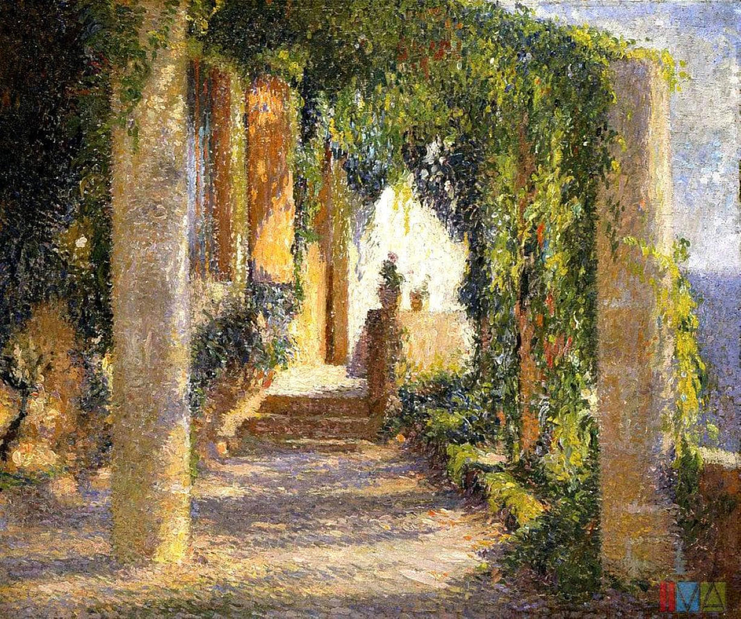 The Pergola by Henri Martin — hand-painted architectural oil painting reproduction on canvas