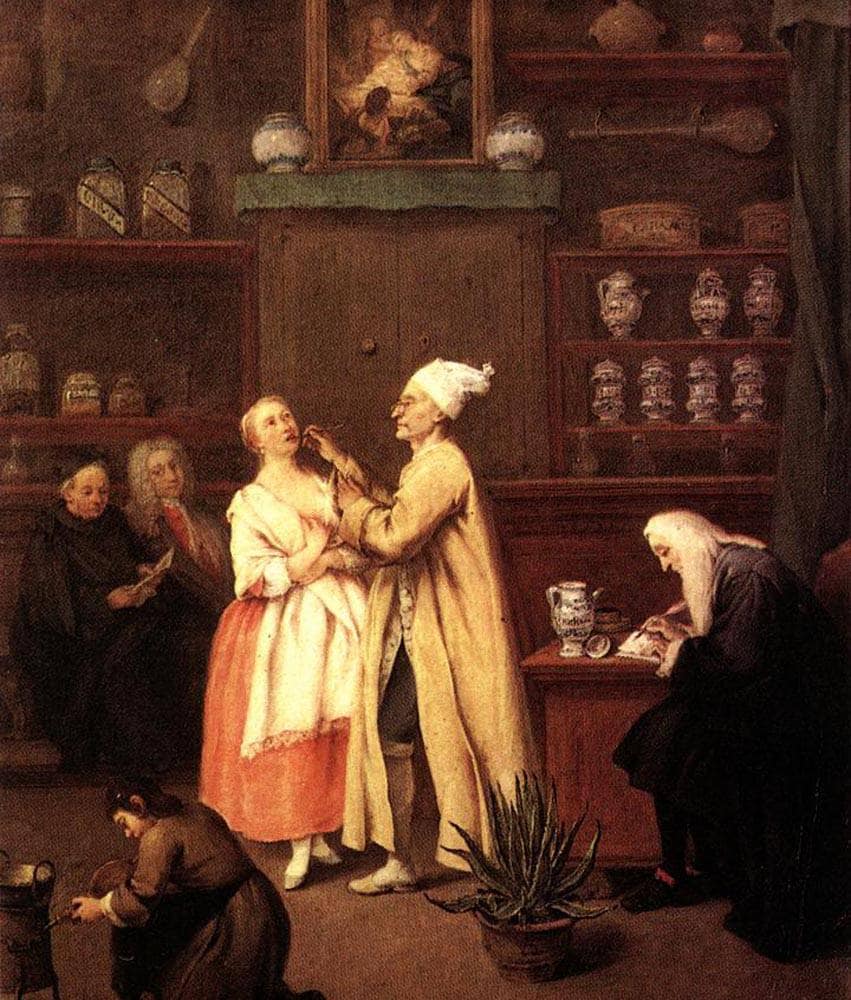 The Pharmacist by Pietro Longhi — hand-painted landscape oil painting reproduction on canvas