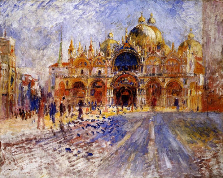 The Piazza San Marco by Pierre-Auguste Renoir — hand-painted architectural oil painting reproduction on canvas