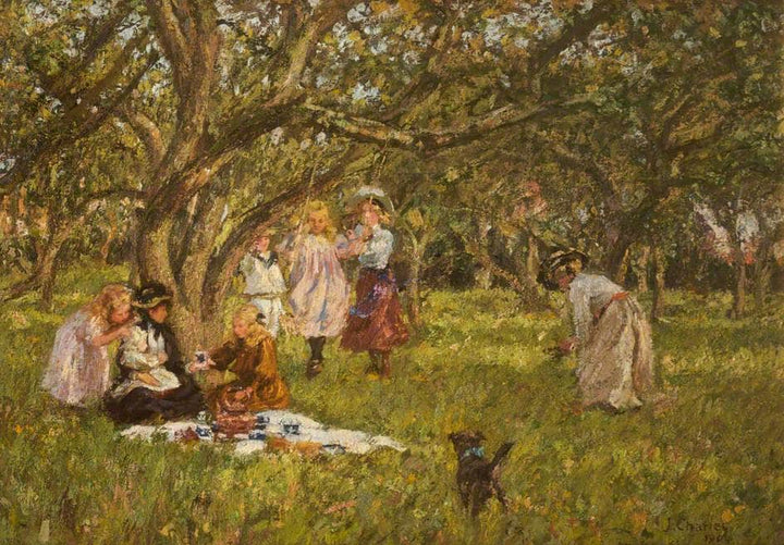 The Picnic by James Charles — hand-painted botanical oil painting reproduction on canvas