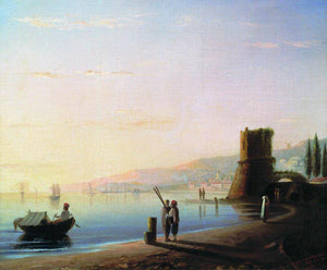 The pier in Feodosia - Ivan Aivazovsky